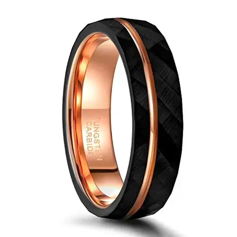 Bague Homme Noir en Tungstène