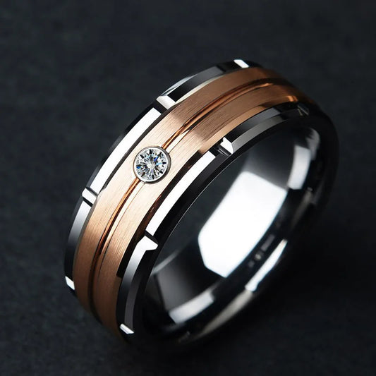 Bague Homme Classique en Acier Inoxydable