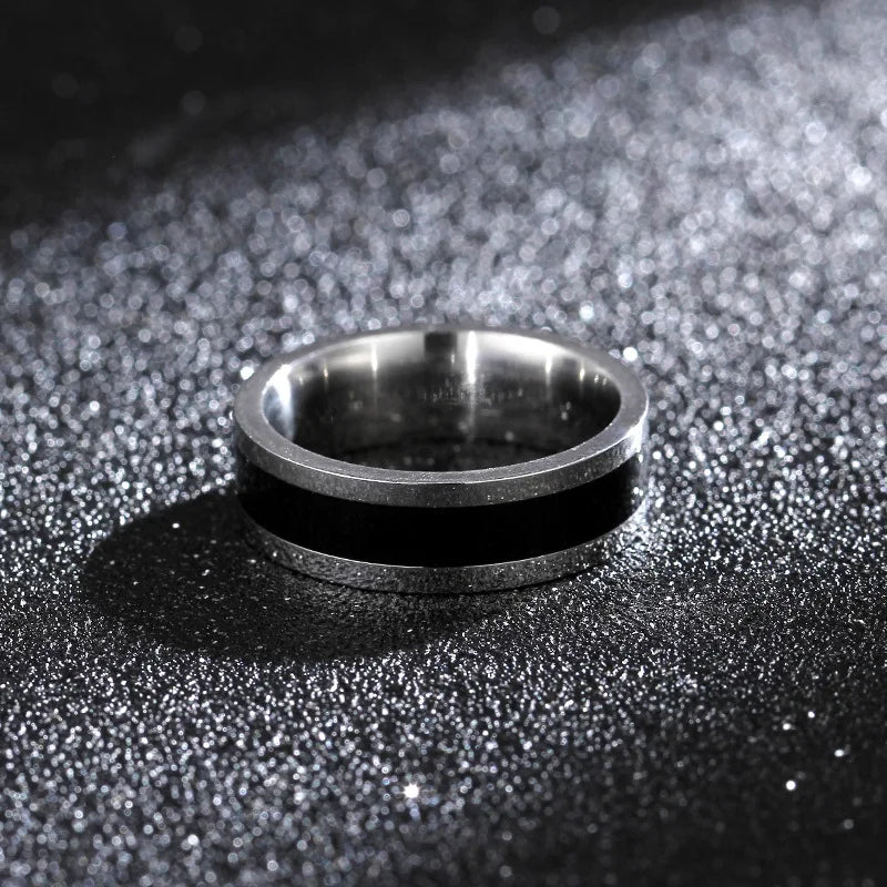 Bague Homme en Acier Inoxydable Plaqué Argent