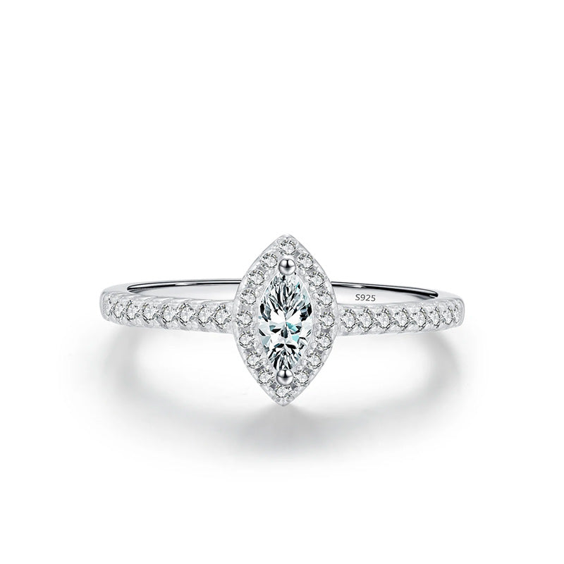 Bague Solitaire Femme en Argent avec Zircon