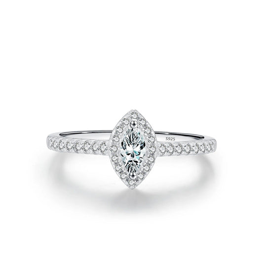 Bague Solitaire Femme en Argent avec Zircon