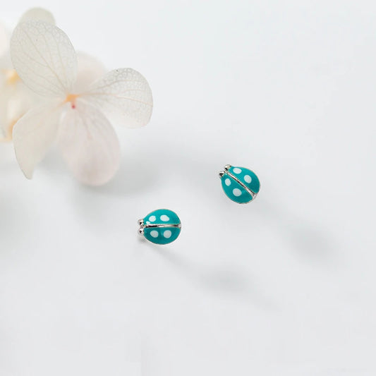 Boucles d’Oreilles Enfant Coccinelle en Argent Sterling 925