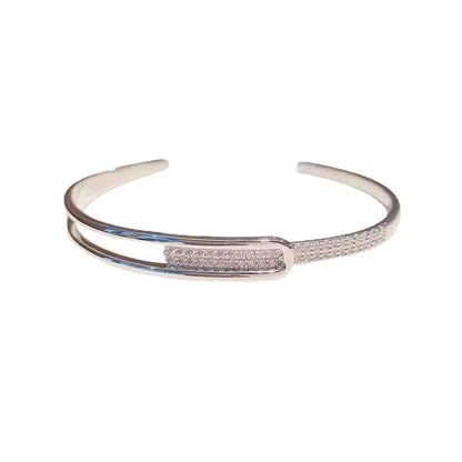  Bracelet Femme en Acier Inoxydable avec Zircon Cubique