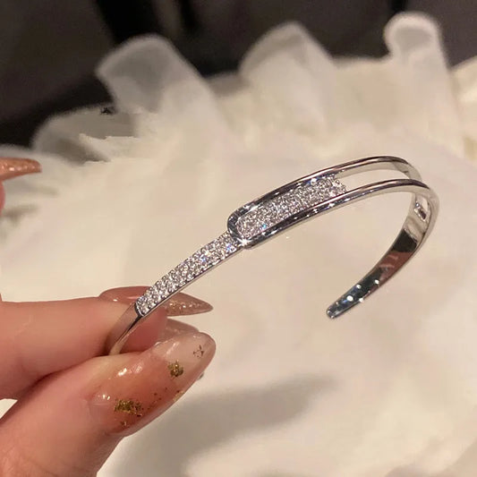  Bracelet Femme en Acier Inoxydable avec Zircon Cubique